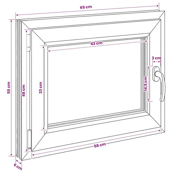 Källarfönster RISOR 50 x 55 cm PVC och glas
