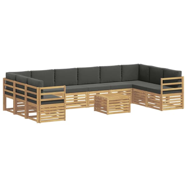 Utomhussoffset 8 pcs Vit och Antracit 59 x 59 x 37 cm Polyester