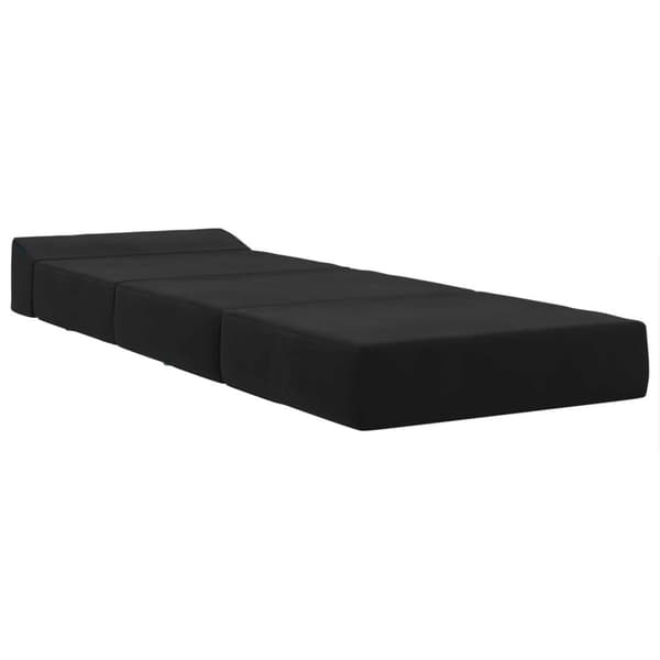 Fällbar Soffbed Svart 200 x 70 x 10 cm Sammet