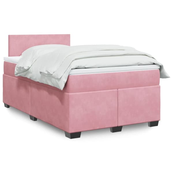 Ramsäng med madrass rosa 120x200 cm sammet