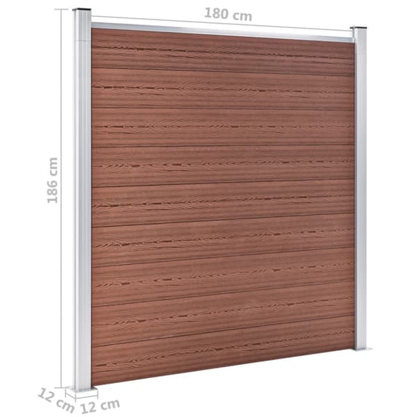 Staketpanel WPC 180x186 cm brun