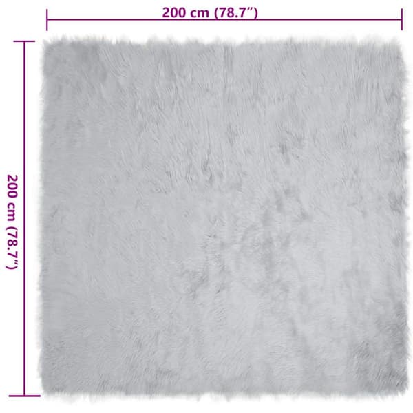 Fuskfäll matta TAFALLA Grå 200 x 200 cm Polyester
