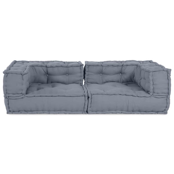 Modulsofa enhet 3 pcs Grå 140 x 70 x 36 cm Tyg