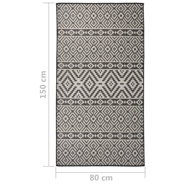 Utomhusmatta plattvävd 80x150 cm svarta ränder