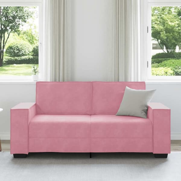 Soffa 2-sits rosa 180x78x84 cm sammet