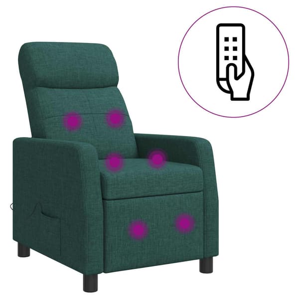 Massagefåtölj Mörkgrön Tyg