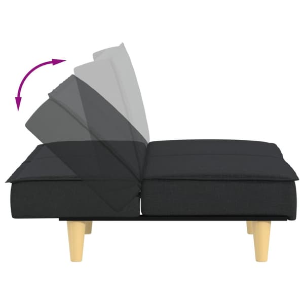 Bäddsoffa svart tyg