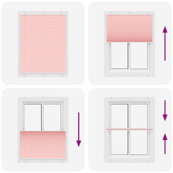 Plisserad persienn rosa 110x100 cm tyg bredd 109,4cm polyester