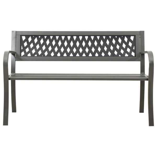 Trädgårdsbänk 125 cm stål grå