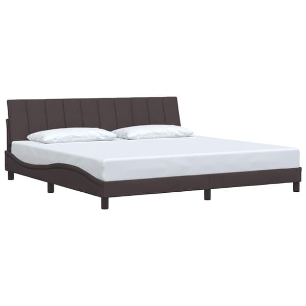 Bed Frame without Mattress "Hanko" Dark Brown 200x200 cm Fabric