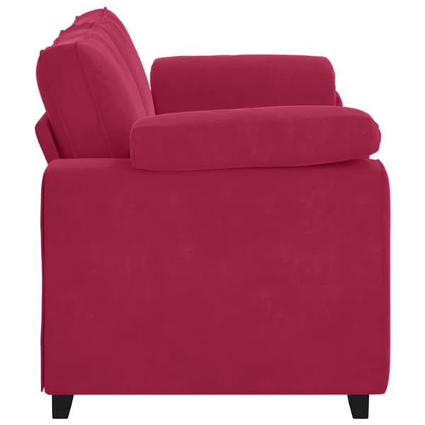 Tvåsitssoffa vinröd 180x77x82 cm sammet
