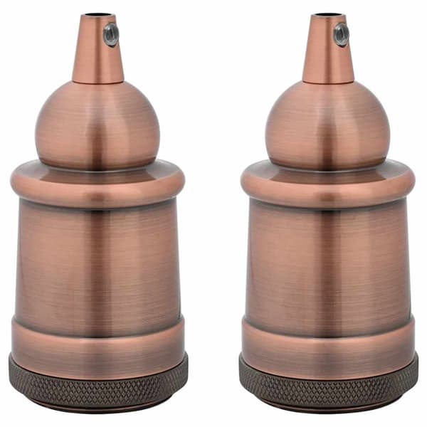 Lamphållare 2 st Röd Brons E27
