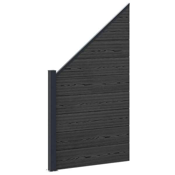 Stängselpanel 7 pcs WPC och aluminium Svart