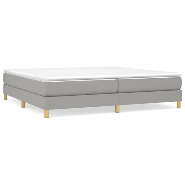 Boxspring-sängram ljusgrå 200x200 cm tyg