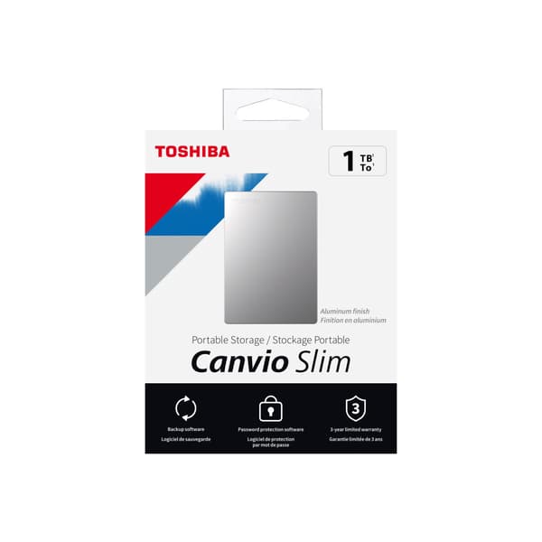 Toshiba Canvio Slim - hårddisk - 1 TB - USB 3.2 Gen 1