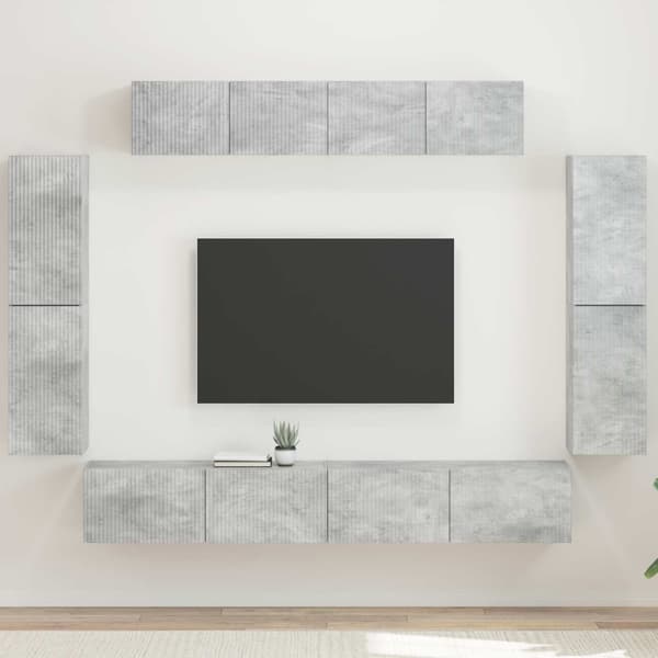 TV-skåp 8 pcs Betonggrå