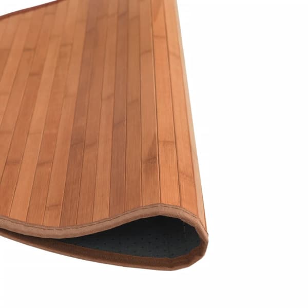 Matta rund brun 80 cm bambu