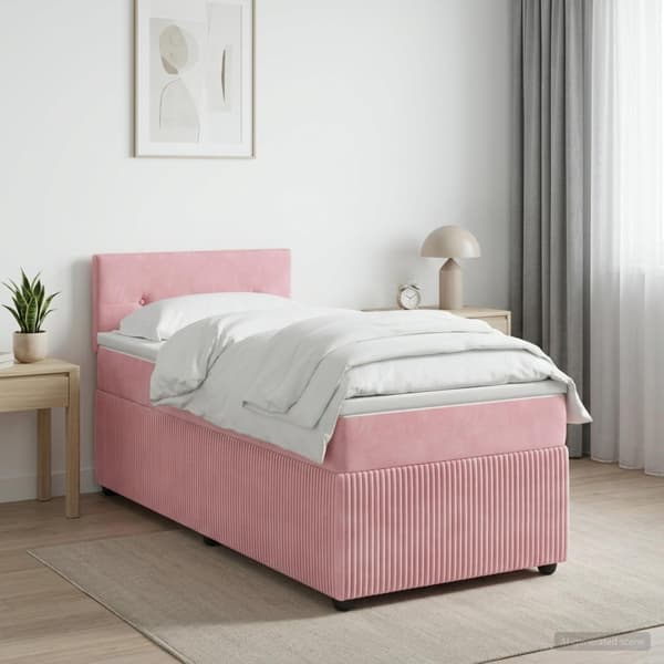 Kontinentalsäng med madrass Rosa 100 x 200 cm Sammet