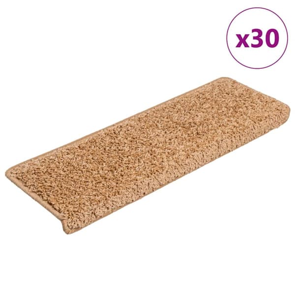 Trappmattor 30 st 65x21x4 cm beige rektangulär kant