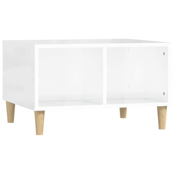 Soffbord vit högglans 60x50x36,5 cm konstruerat trä