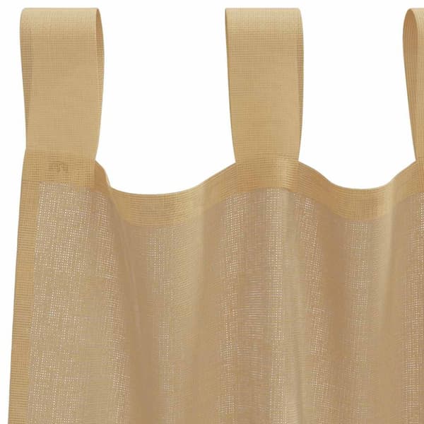 Voile gardiner med stångfickor 2 st sand