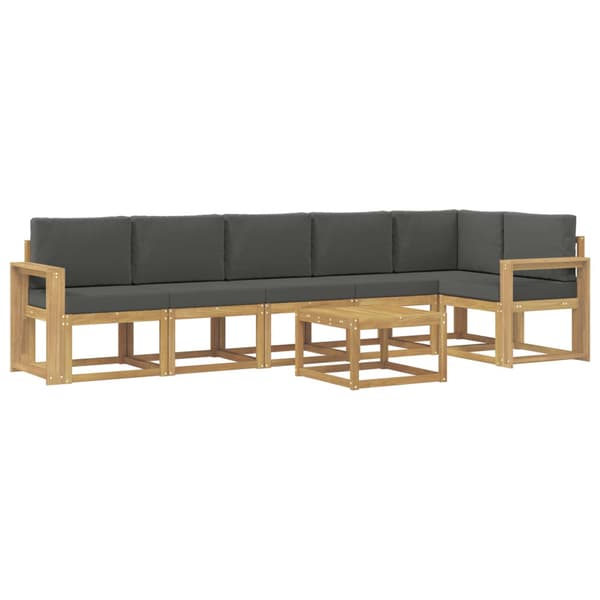 Utomhussoffset med kudde 7 pcs Vit och antracit Polyester