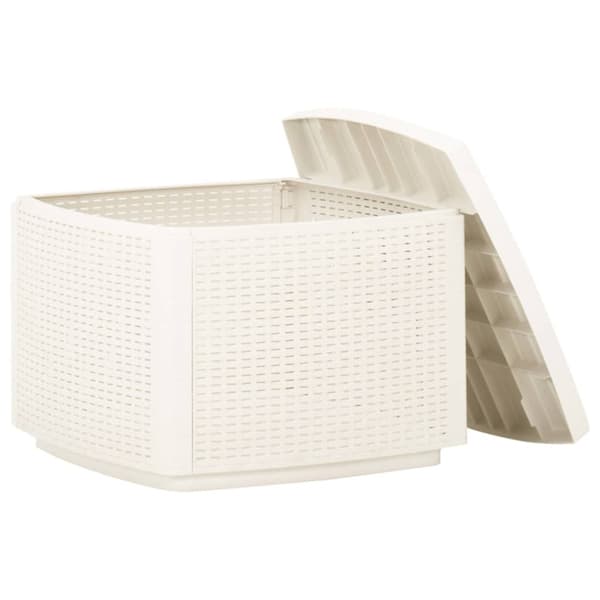 Trädgårdsbord vit 53x53x40 cm plast