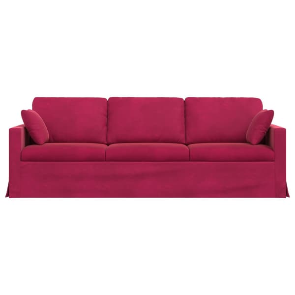 Soffa Vinröd 228 x 78 x 80 cm Sammet