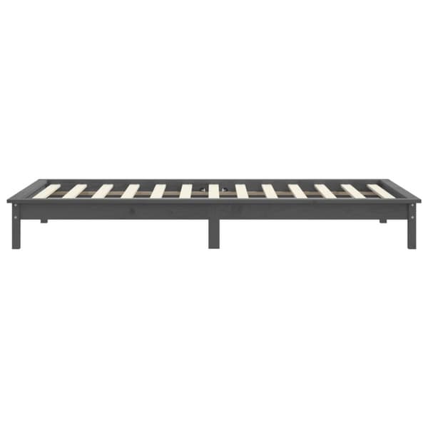 Sängram 90x190 cm massiv furu grå