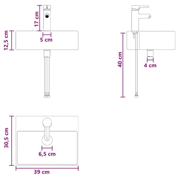 Badrumsmöbelset 2 pcs Vit Konstruerat trä