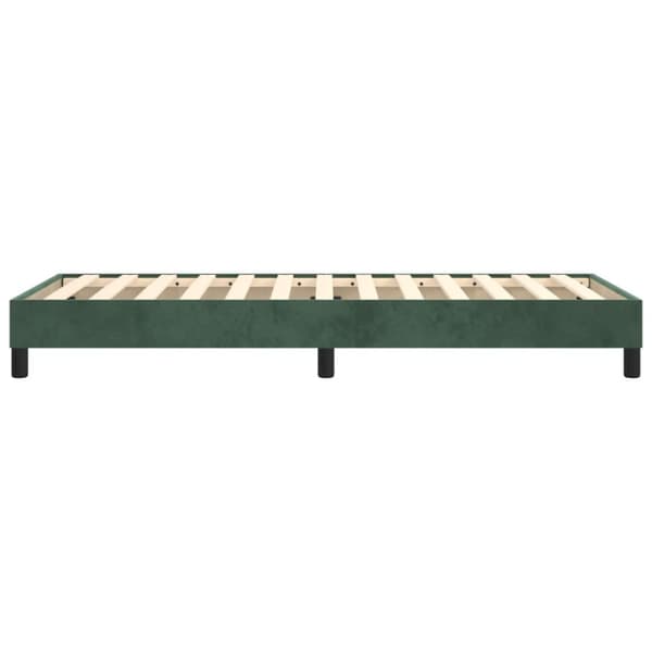 Boxspring-sängram mörkgrön 90x200 cm sammet