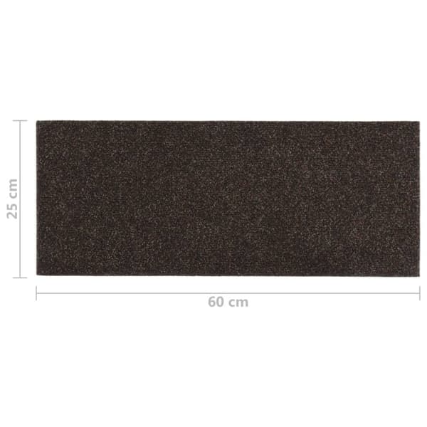 Trappmattor självhäftande 15 st 60x25 cm mörkbruna rektangulära