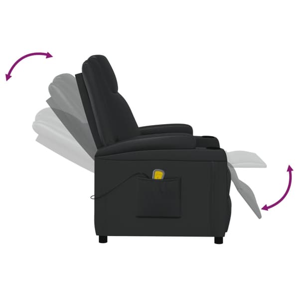 Massagefåtölj svart konstläder