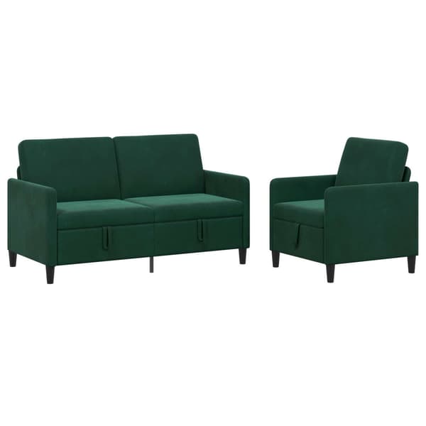 Soffgrupp med förvaring 2 st Mörkgrön Polyester