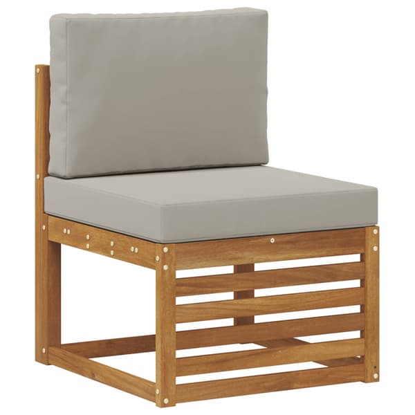 Utomhussoffset med kudde 4 pcs Naturlig och ljusgrå