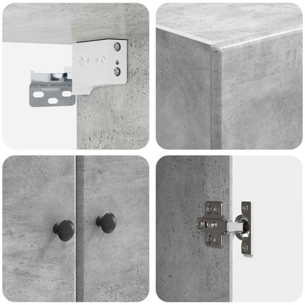 Skåpset 2 pcs Betonggrå Konstruerat trä