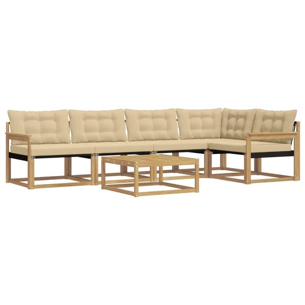 Utomhussoffset 6 pcs Vit och Beige 79 x 79 x 37 cm