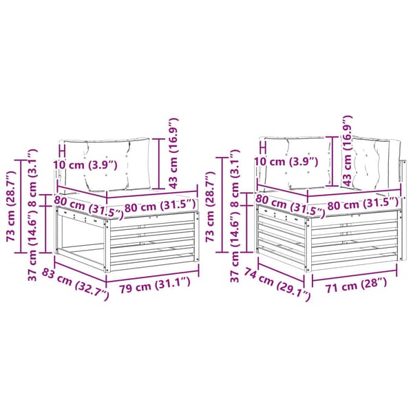 Utomhussoffset med kudde 5 pcs Vit och antracit Polyester