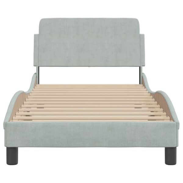 Bed Frame "Dover" Light Grey 80x200 cm Velvet