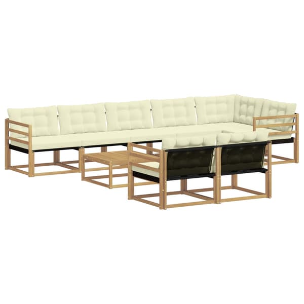 Utomhussoffset 9 pcs Vit och grädde 79 x 79 x 37 cm