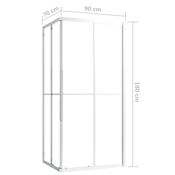 Duschvägg ESG 70x70x180 cm