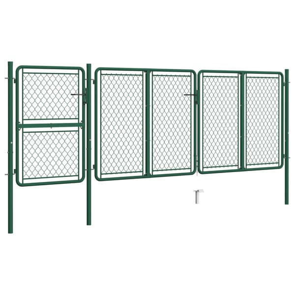 Trädgårdsgrind stål 400x125 cm grön