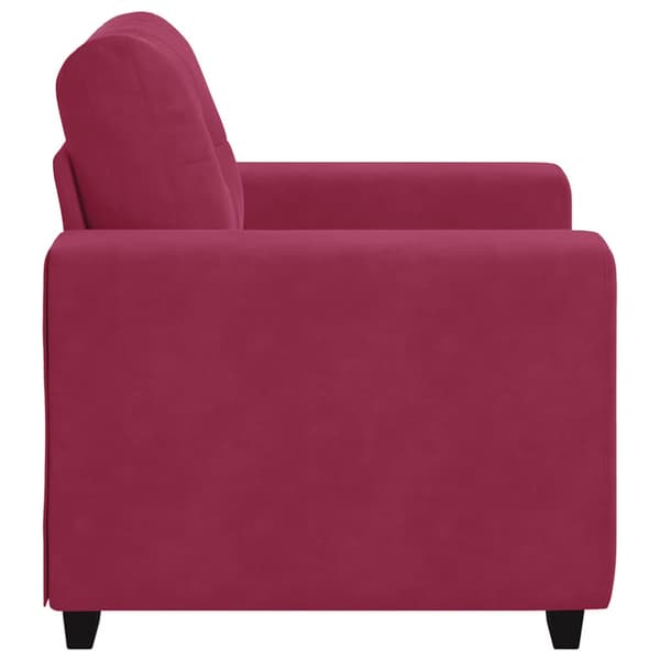 Soffstol vinröd 100x78x80 cm sammet