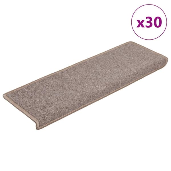 Trappmattor 30 st 65x21x4 cm ljusbruna rektangulära kanter