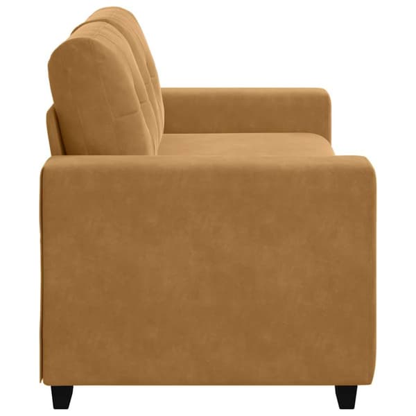 Tvåsitssoffa brun 180x77x82 cm sammet
