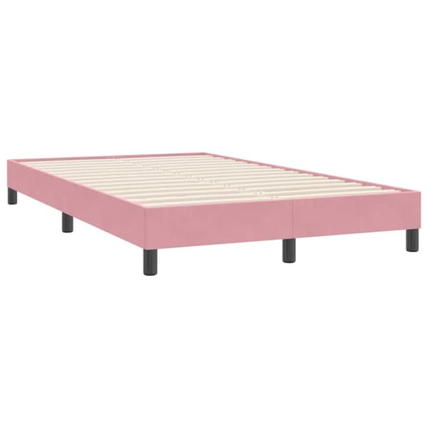 Ramsäng med madrass rosa 120x220 cm sammet