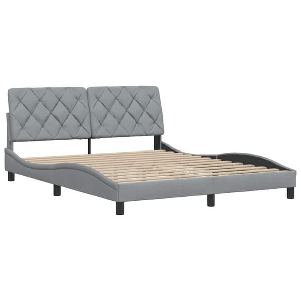 Bed Frame without Mattress Light Grey 160x200 cm Fabric