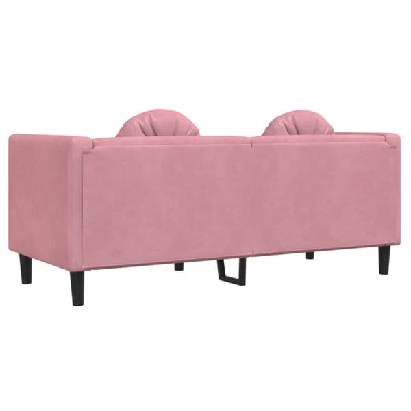 Soffa med kuddar 2-sits rosa sammet