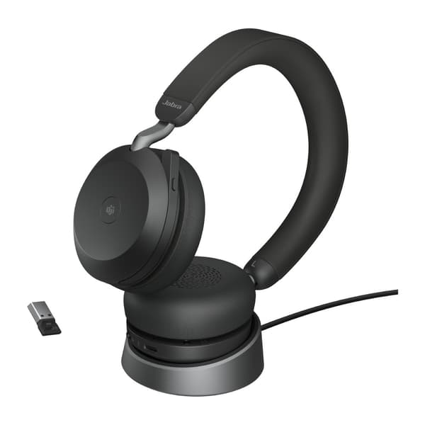Jabra Evolve2 75 - headset - USB-A - med laddningsställ
