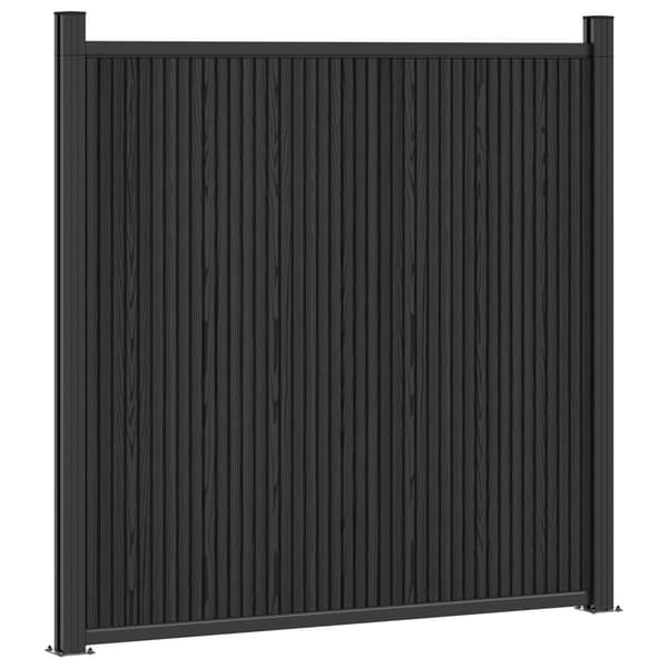 Stängselpanel WPC och aluminium Svart